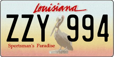 LA license plate ZZY994