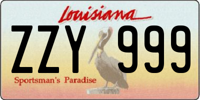 LA license plate ZZY999