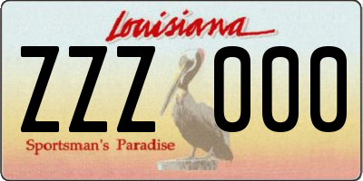 LA license plate ZZZ000