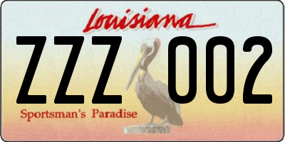 LA license plate ZZZ002