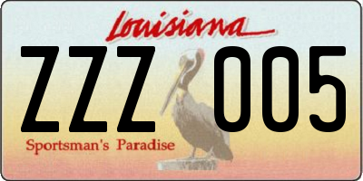 LA license plate ZZZ005