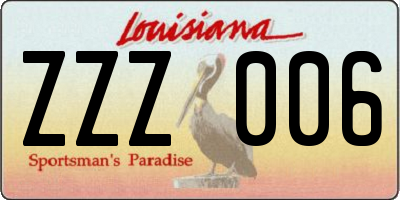 LA license plate ZZZ006