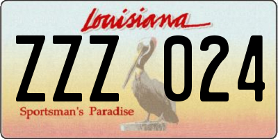 LA license plate ZZZ024