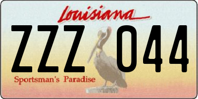 LA license plate ZZZ044