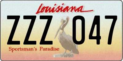 LA license plate ZZZ047