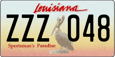 LA license plate ZZZ048