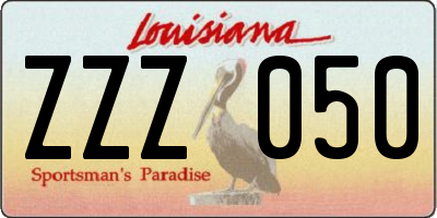 LA license plate ZZZ050