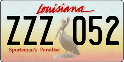 LA license plate ZZZ052