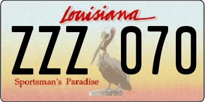 LA license plate ZZZ070
