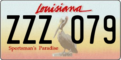 LA license plate ZZZ079