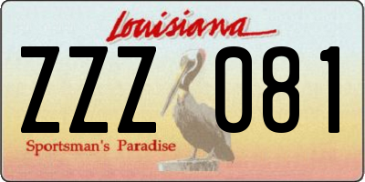 LA license plate ZZZ081
