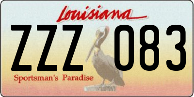 LA license plate ZZZ083