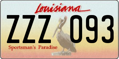 LA license plate ZZZ093