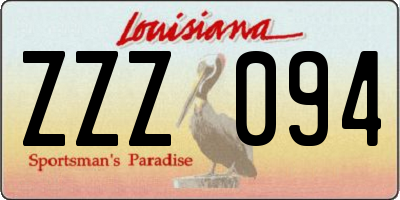LA license plate ZZZ094