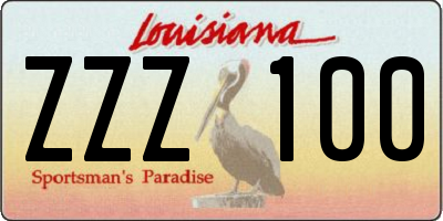 LA license plate ZZZ100