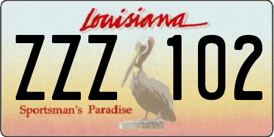 LA license plate ZZZ102