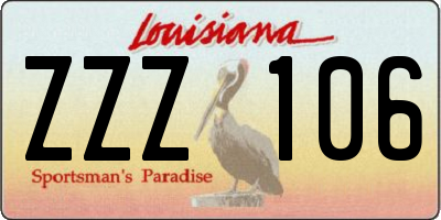LA license plate ZZZ106