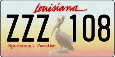 LA license plate ZZZ108