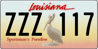 LA license plate ZZZ117