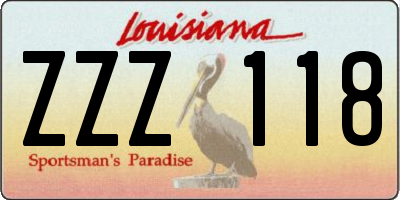 LA license plate ZZZ118