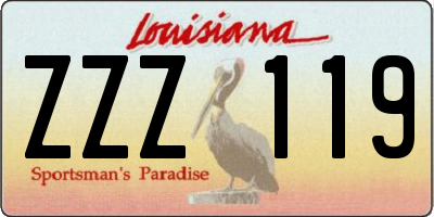 LA license plate ZZZ119