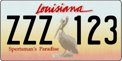 LA license plate ZZZ123