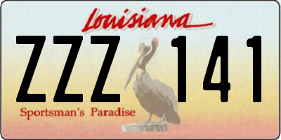 LA license plate ZZZ141