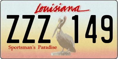 LA license plate ZZZ149