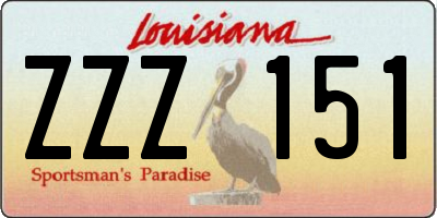 LA license plate ZZZ151