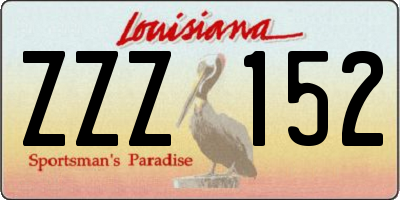 LA license plate ZZZ152