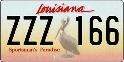LA license plate ZZZ166