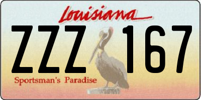 LA license plate ZZZ167