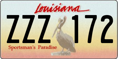 LA license plate ZZZ172