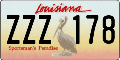 LA license plate ZZZ178