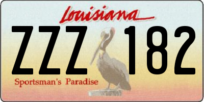 LA license plate ZZZ182