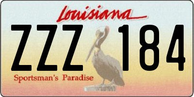 LA license plate ZZZ184