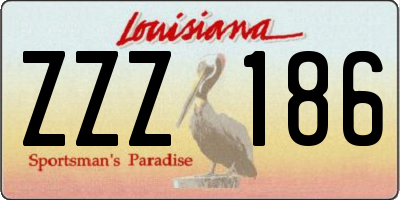 LA license plate ZZZ186