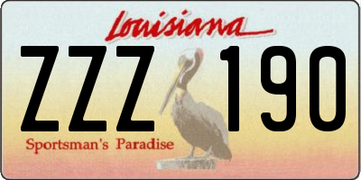 LA license plate ZZZ190