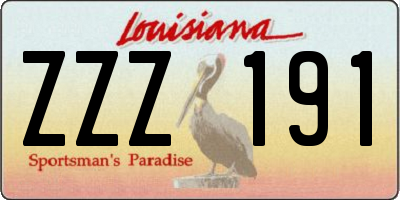 LA license plate ZZZ191