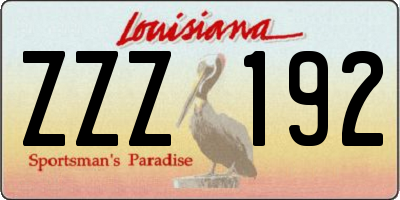 LA license plate ZZZ192