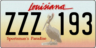 LA license plate ZZZ193