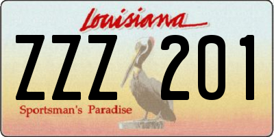 LA license plate ZZZ201