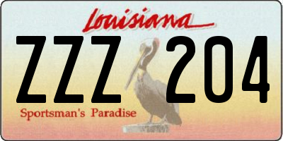 LA license plate ZZZ204