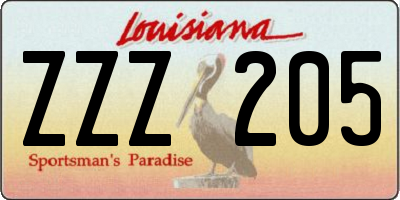 LA license plate ZZZ205