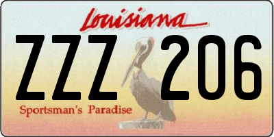 LA license plate ZZZ206