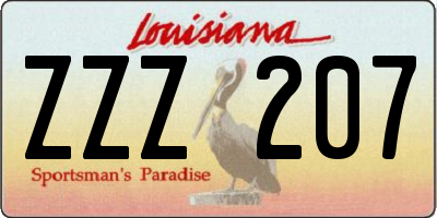 LA license plate ZZZ207