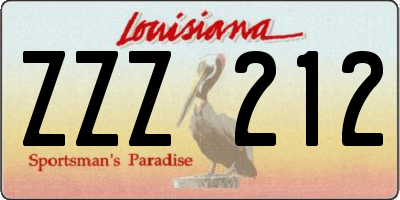 LA license plate ZZZ212
