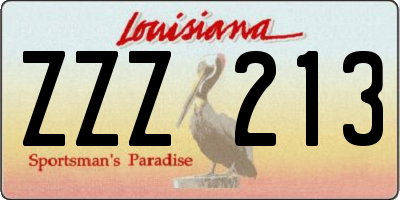 LA license plate ZZZ213