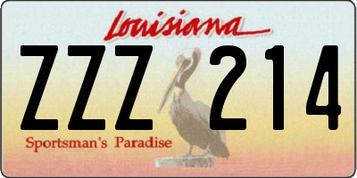 LA license plate ZZZ214