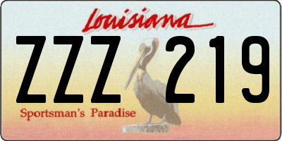 LA license plate ZZZ219